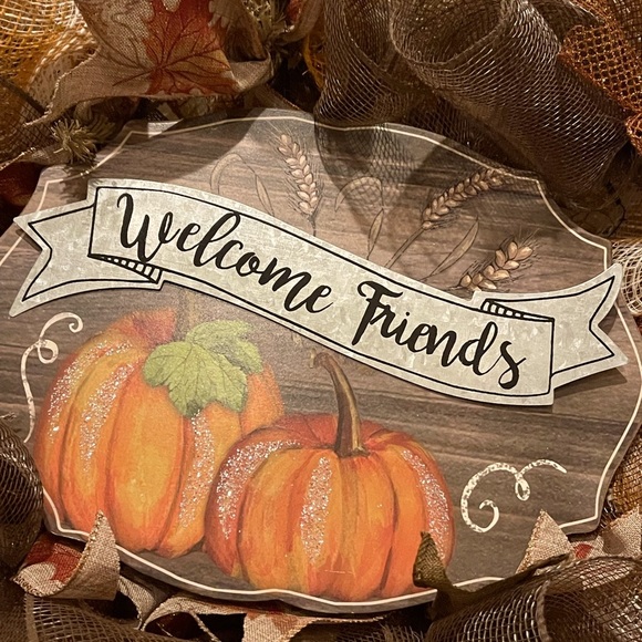 Butterfly WREATH FALL “welcome friends” autumn - Picture 2 of 10